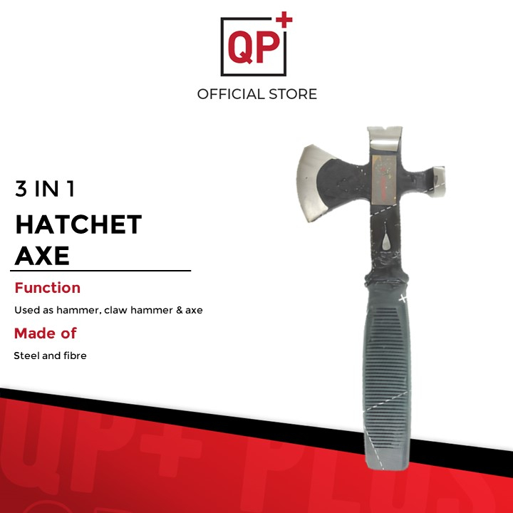 (CLEARANCE SALE) 3 IN 1 FIBRE HANDLE CAMPING AXE MULTI USE HATCHET KAPAK CAMPING (BEST FOR