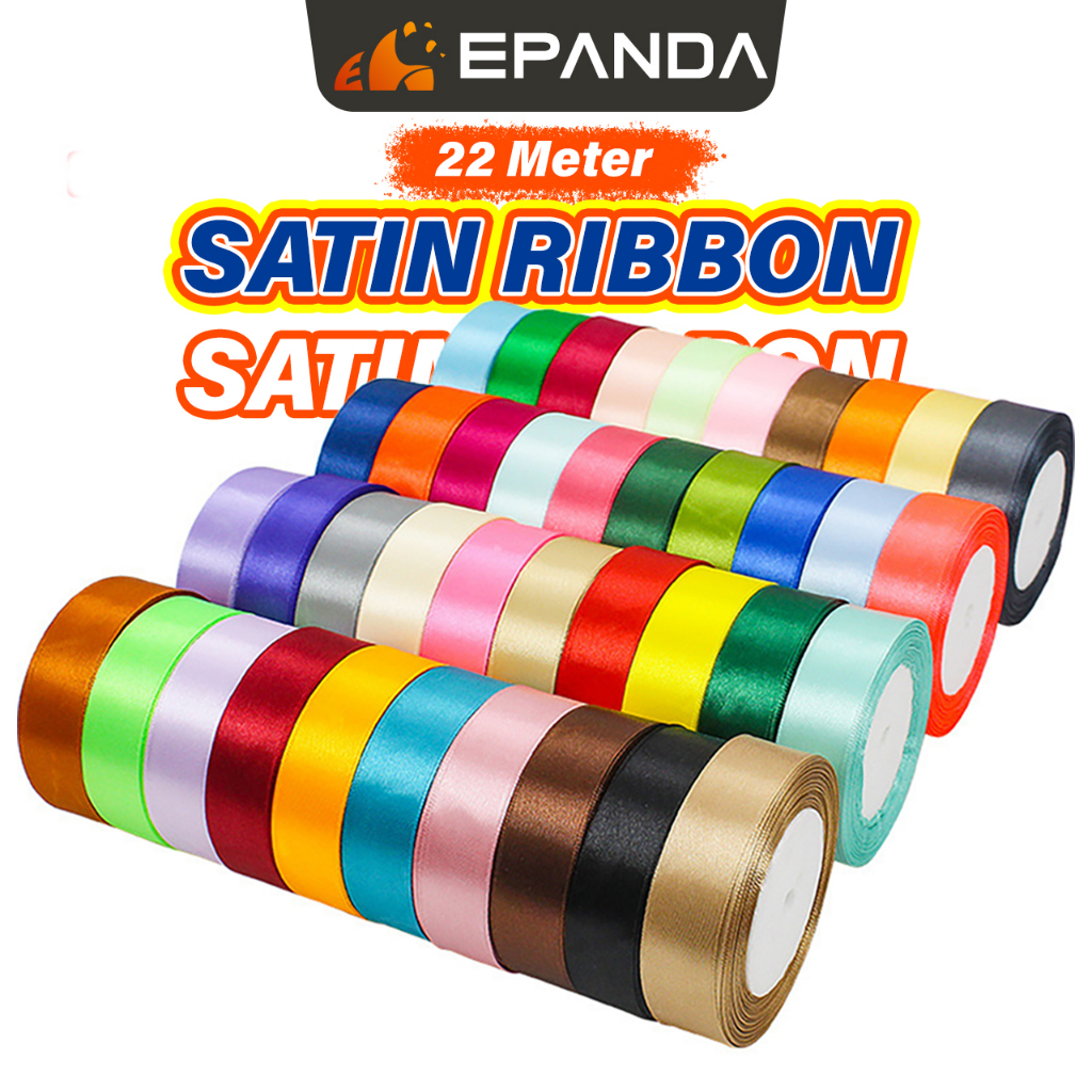 22.8m / Roll 10 Colors Fabric Ribbon Roll Of Silk Satin Ribbons