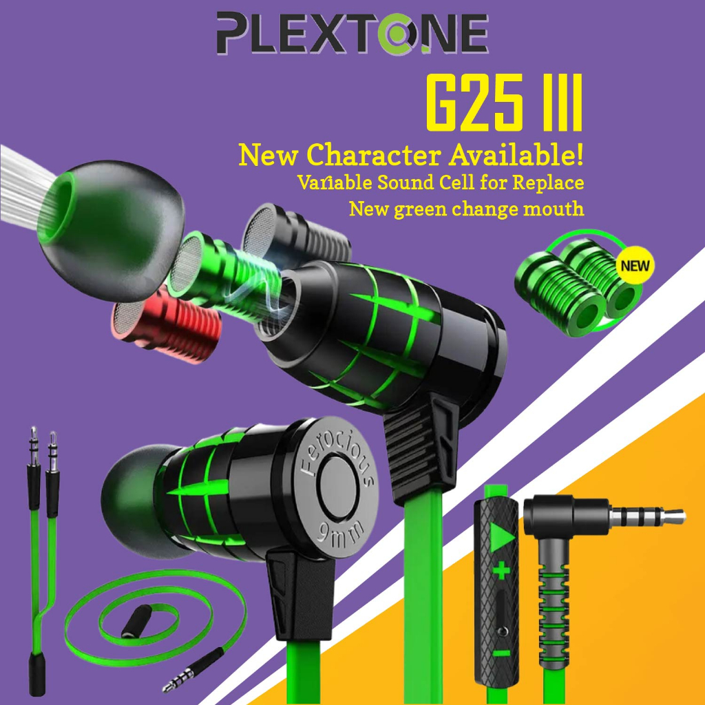 PLEXTONE G25 III Magnetic Super Bass Bullets Style In Ear Gaming