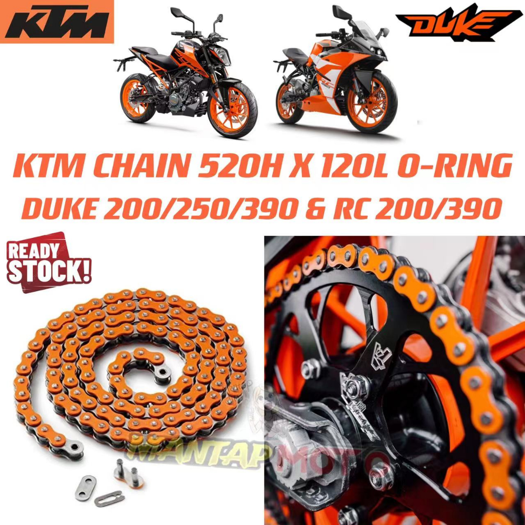 KTM CHAIN 520H X 120 O-RING DUKE 200 DUKE 250 DUKE 390 RC 200 RC 390 ...