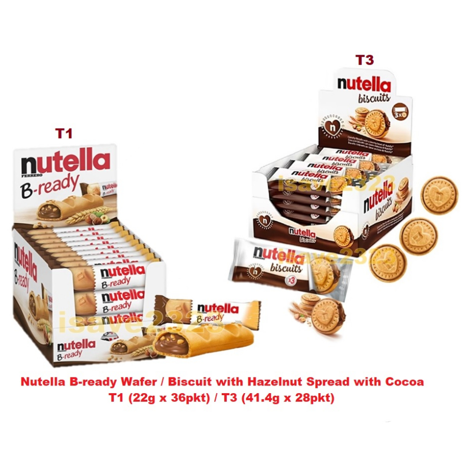 Nutella B-ready Wafer / Biscuit Filled With Hazelnut Spread With Cocoa ...