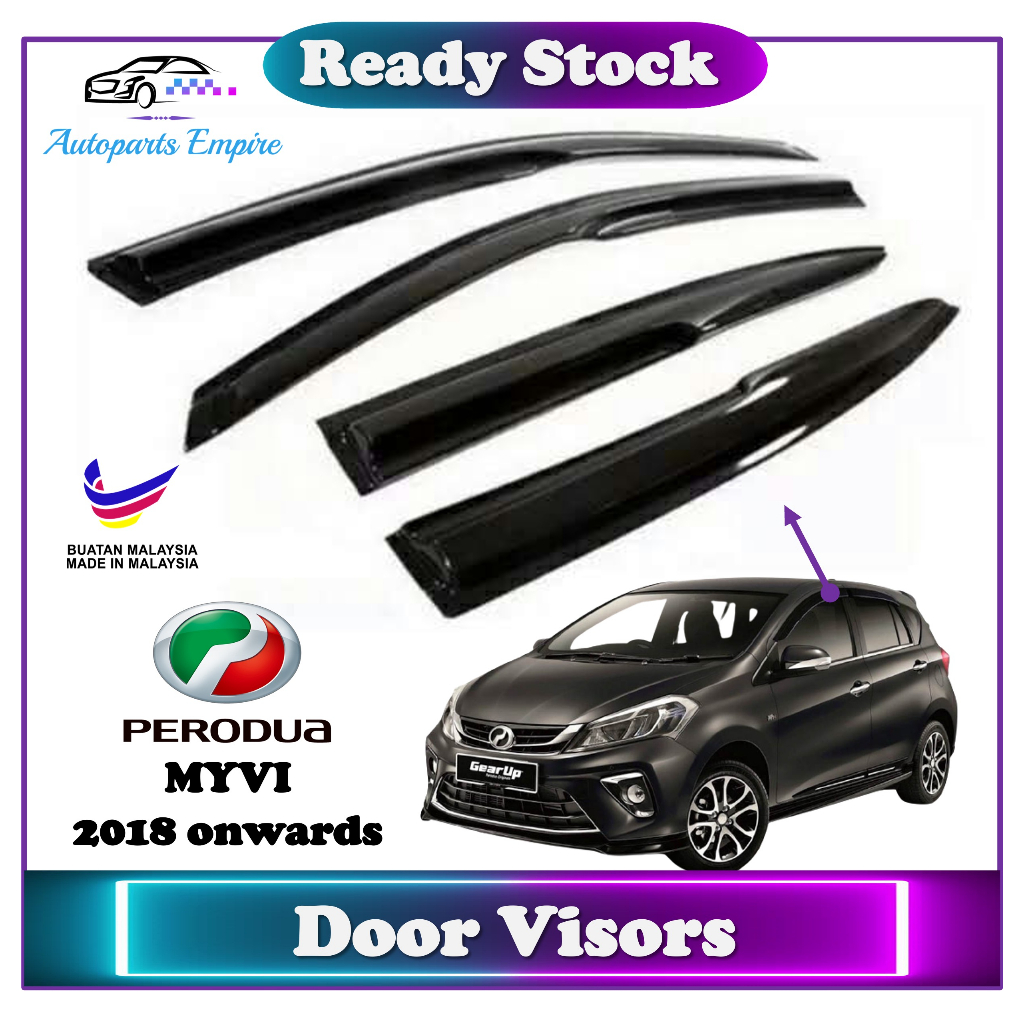 Perodua Myvi 】 Mugen Door Visors / Window Visor / Air Press / Gear Up ...