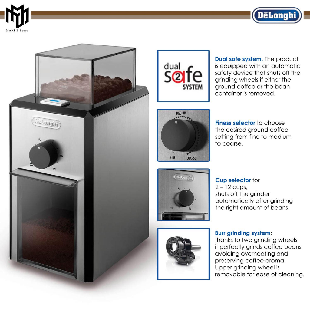 DeLonghi KG89/KG79 Burr Coffee Grinder Multiple Grind Settings Espresso ...