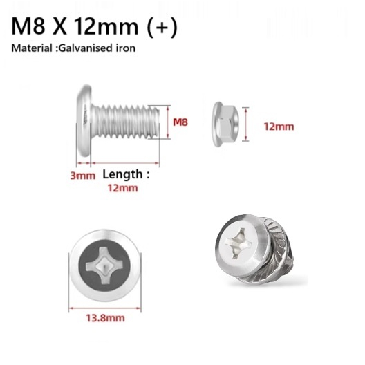 Bolt and Nut Slotted Angle Bar M8 x 16mm / Skru Besi Rak / Rack Shelf