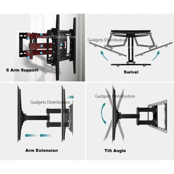 CP502 32 to 80 Inch Extendable Full Motion Adjustable Double Arm Tilt ...