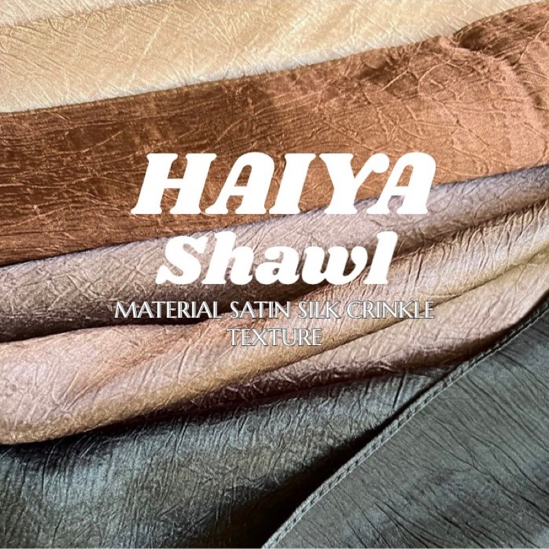 HAIYA SHAWL 🔥MATERIAL SATIN SILK CRINKLE 🔥 | Shopee Malaysia