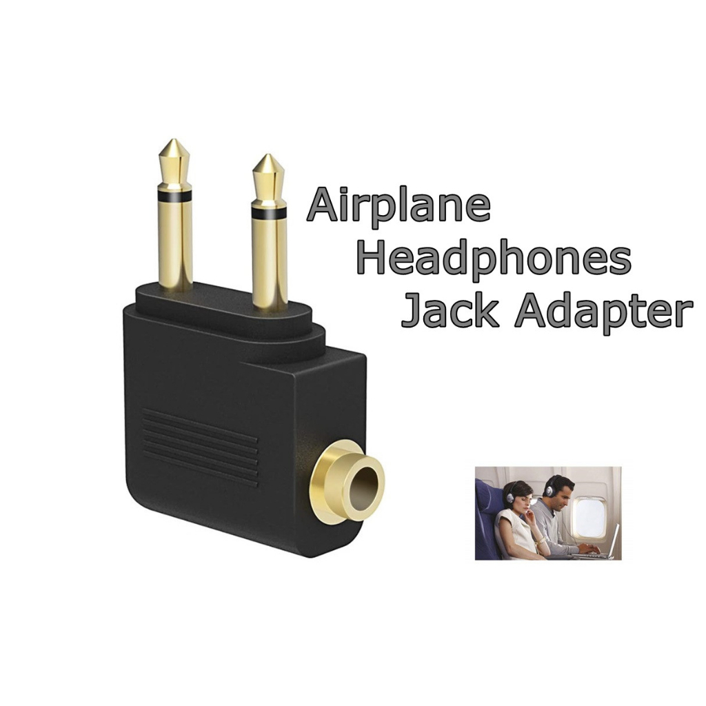 Headphones Adapter 3.5 mm Airplane Airline Travel Headphone Jack Audio