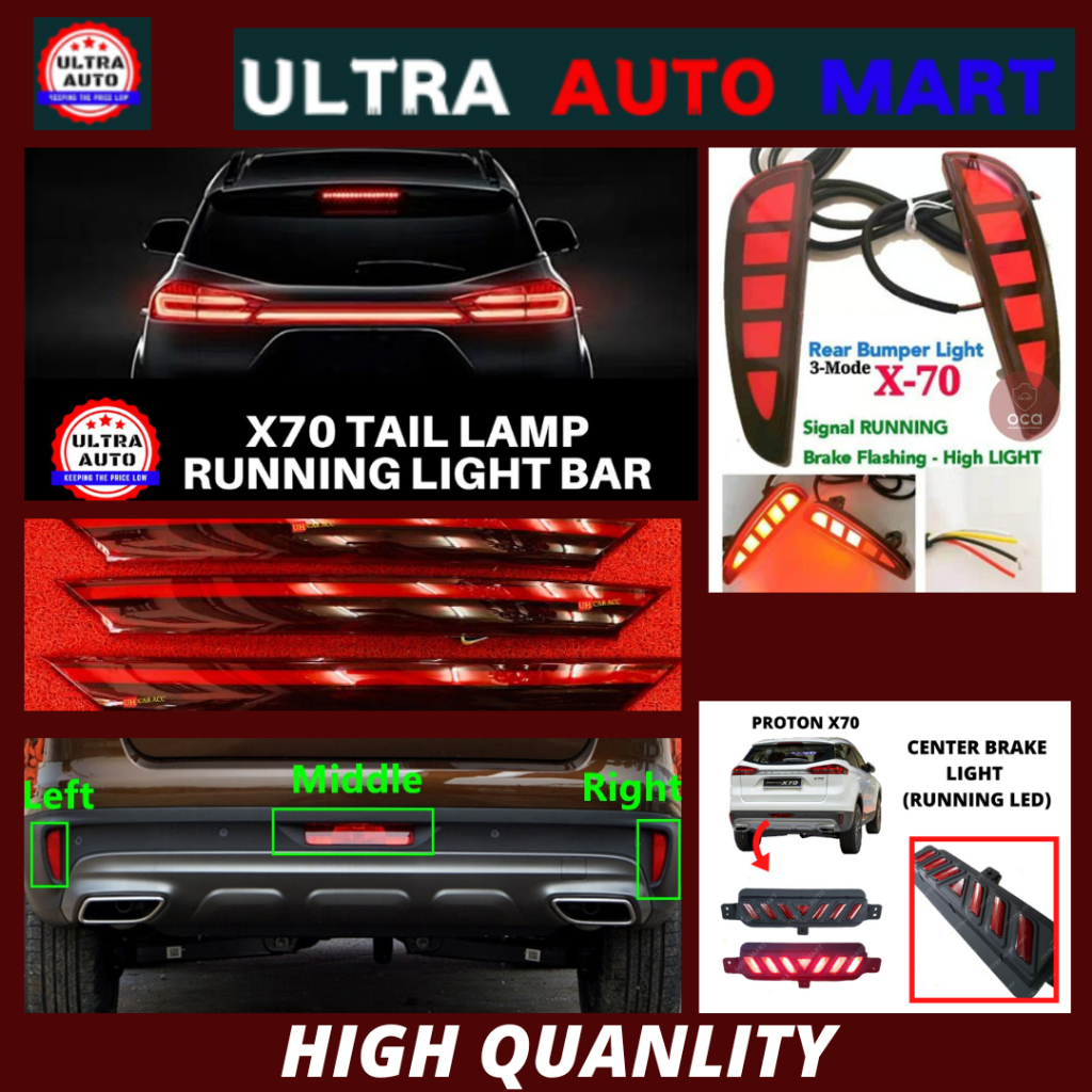 Proton X70 X-70 NEW DESIGN Clear Casing No Crack Line DRL Tail lamp ...