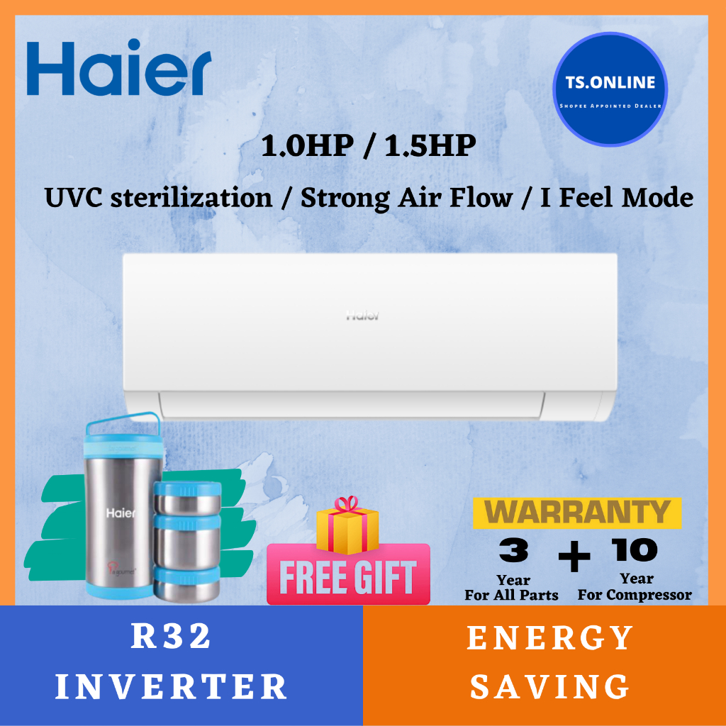 (FREE SHIPPING)Haier UV Cool Premium 1.0HP/1.5HP UVC Inverter