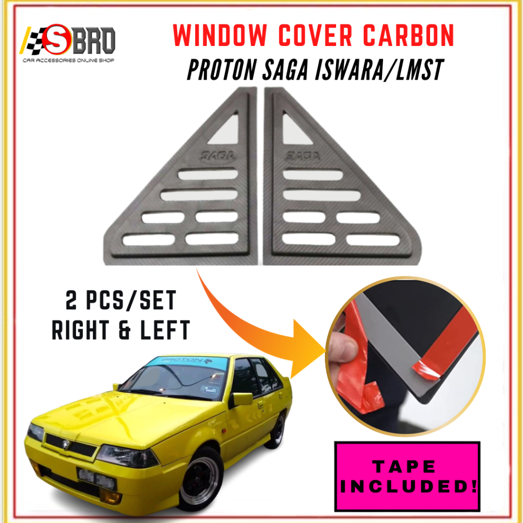 Proton Saga Iswara/LMST Triangle Window Cover Carbon (2Pcs/Set ...