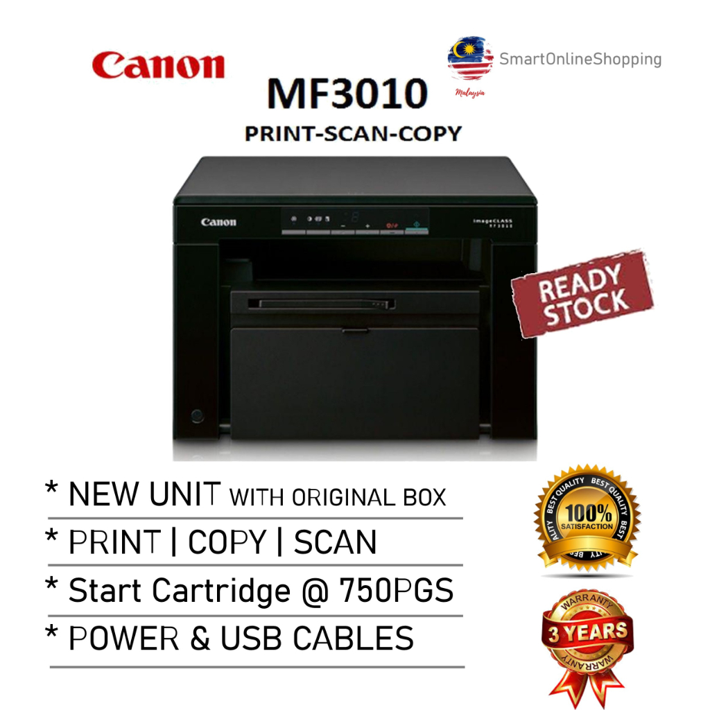 Canon ImageCLASS MF3010 All-in-One Laser Printer | Print Scan Copy ...