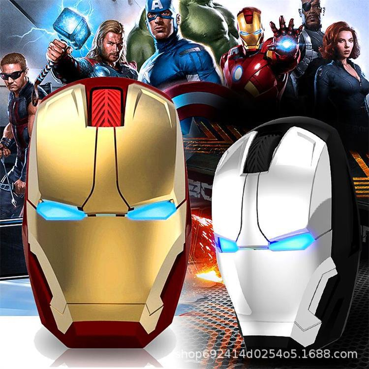 Wireless LED Silent Mouse PC Ironman Marvel Hero Series Iron Man For ...