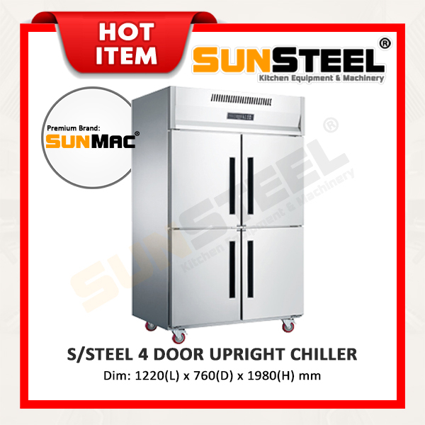 【SUNSTEEL】SUNMAC Stainless Steel 4 Door Upright Chiller SS4DUC | Shopee ...