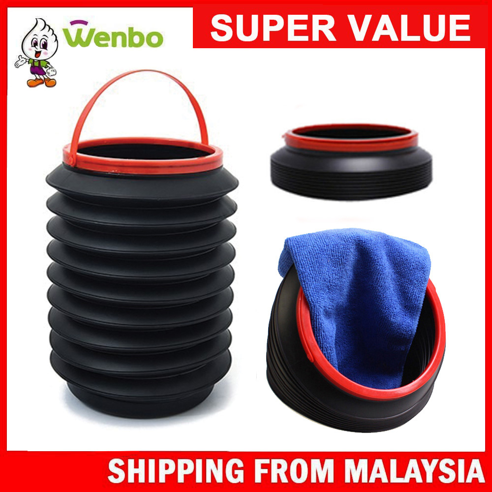 Wenbo 4L Car Foldable Bucket Multifunctional Car Dustbin Foldable