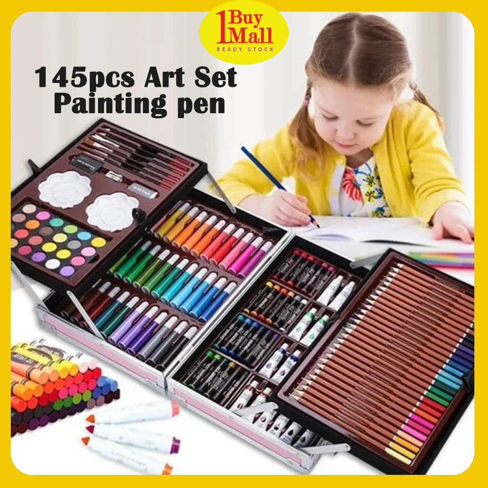 145pcs Art set Unicorn Design Aluminum Case Painting Pen Stationery Set