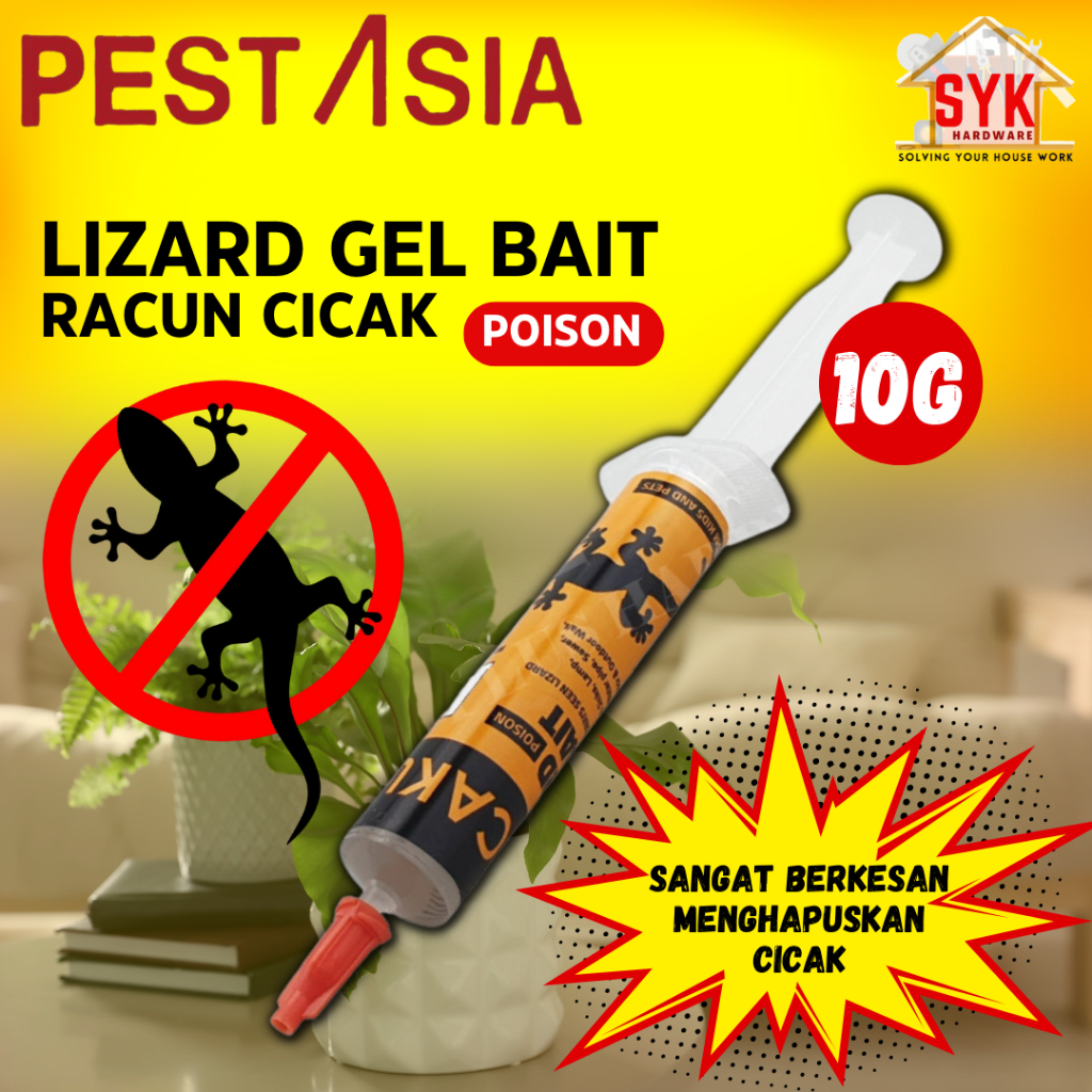 SYK Pest Asia Eco 10g Lizard Bait Poison Racun Cicak Berkesan Umpan Gel