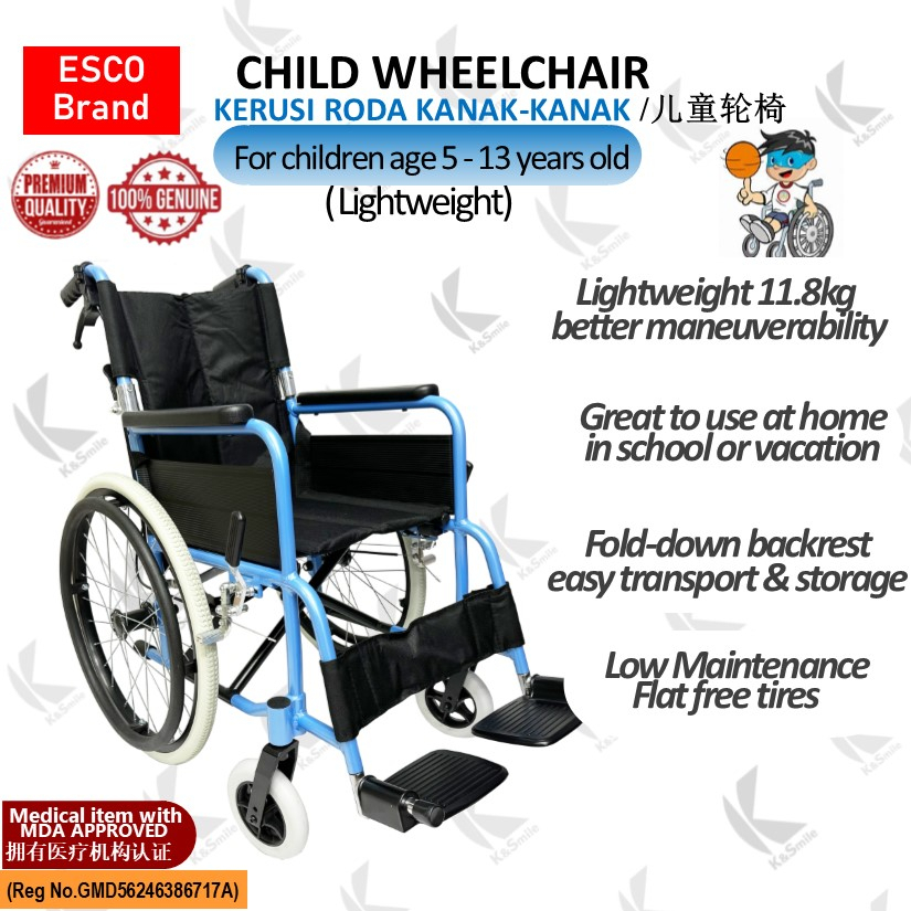 Esco Child Wheelchair/Pediatric Wheelchair/Kerusi Roda Ringan untuk ...