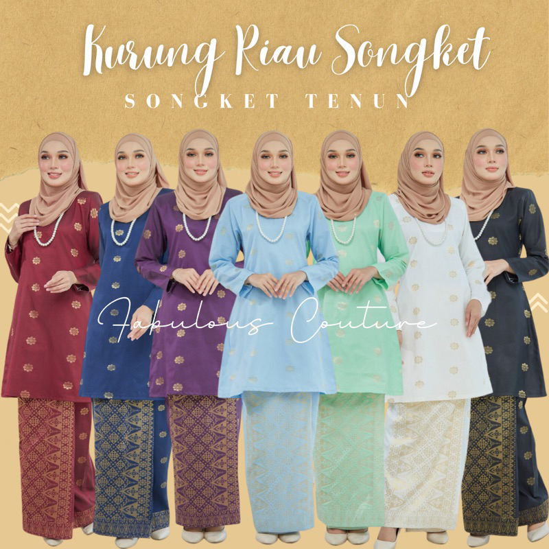 Readystock Baju Kurung Songket Tenun Cutting Riau Raya 2023 Shopee