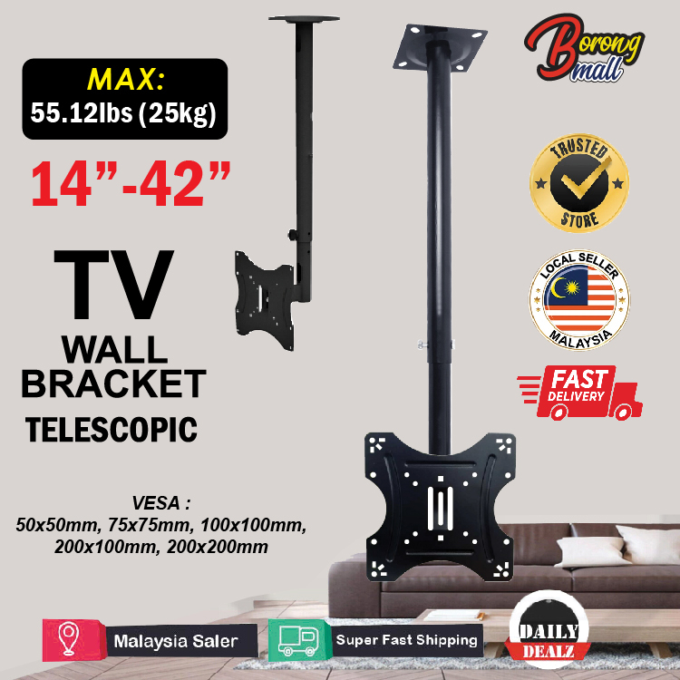 TV Wall Mount Hanging Ceiling TV Bracket Universal Full Motion Tilt ...