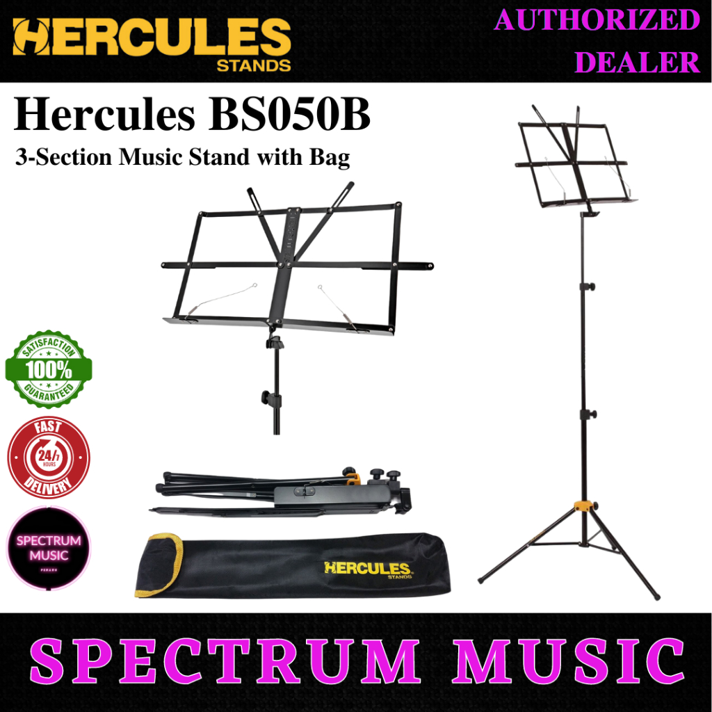 Hercules BS050B 3Section Music Stand with Bag Shopee Malaysia