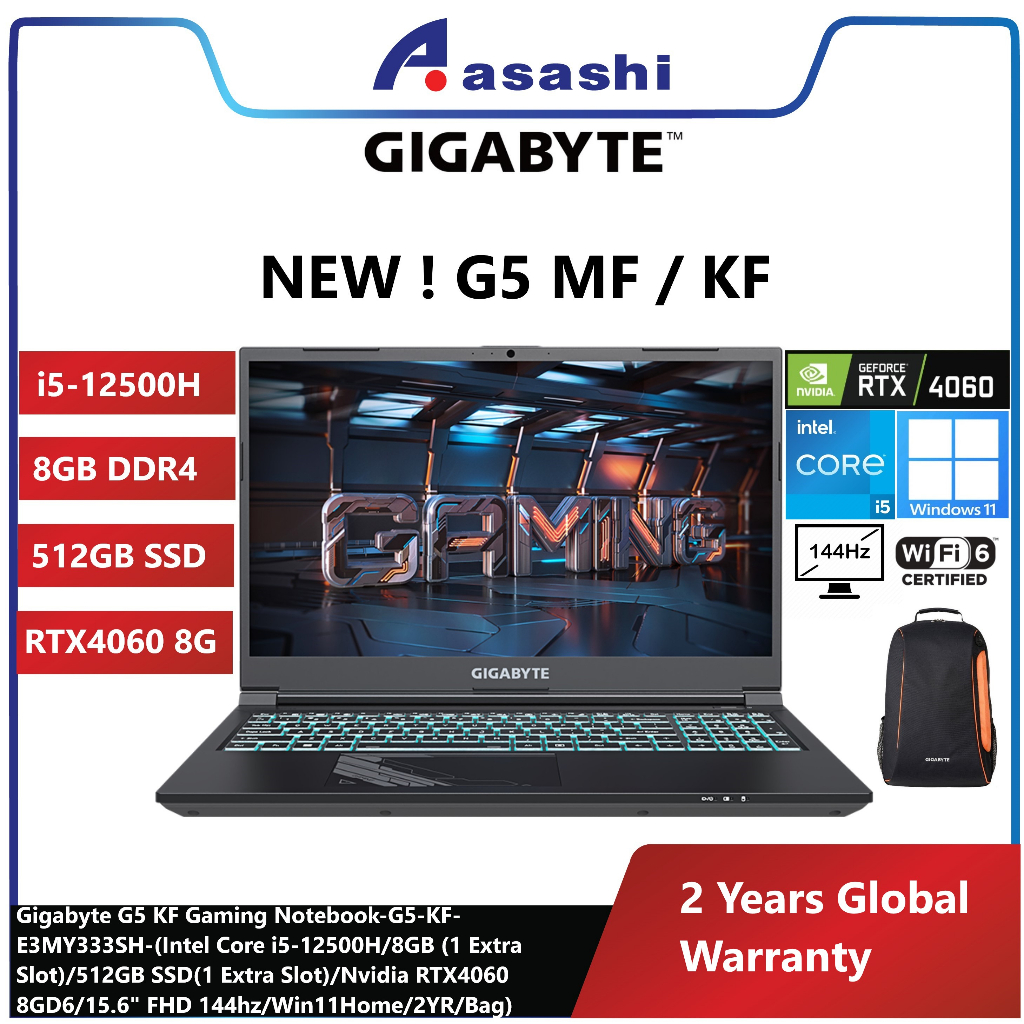 GIGABYTE G5 MF / G5 KF Gaming Laptop - ( I5-12500H 8GDR4 512SSD ...