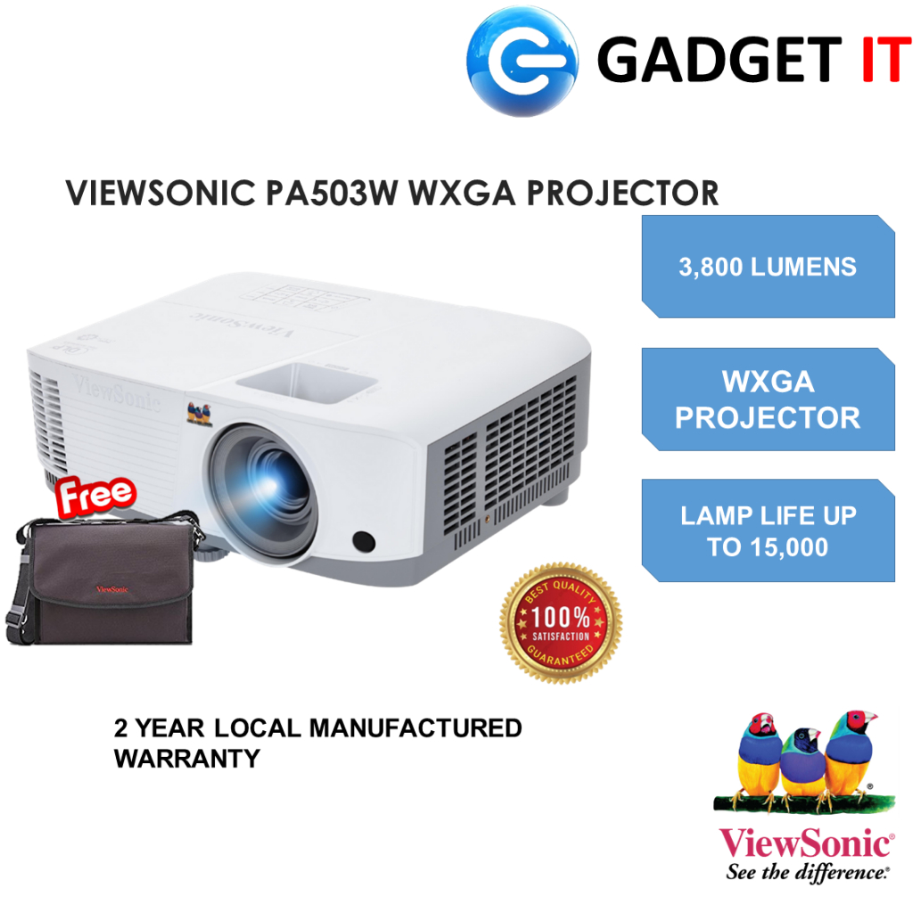 VIEWSONIC PA503W / PA700W WXGA HDMI PROJECTOR WITH CARRY BAG (NEW MODEL ...