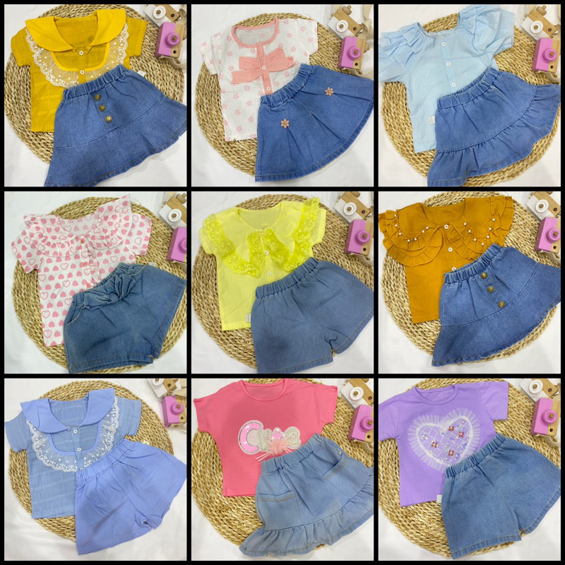 Little Baby Girl Set Random Send 2 Pcs/ Set OFFER 1 to 5 Years Old Girl Kids Set Jeans Pants