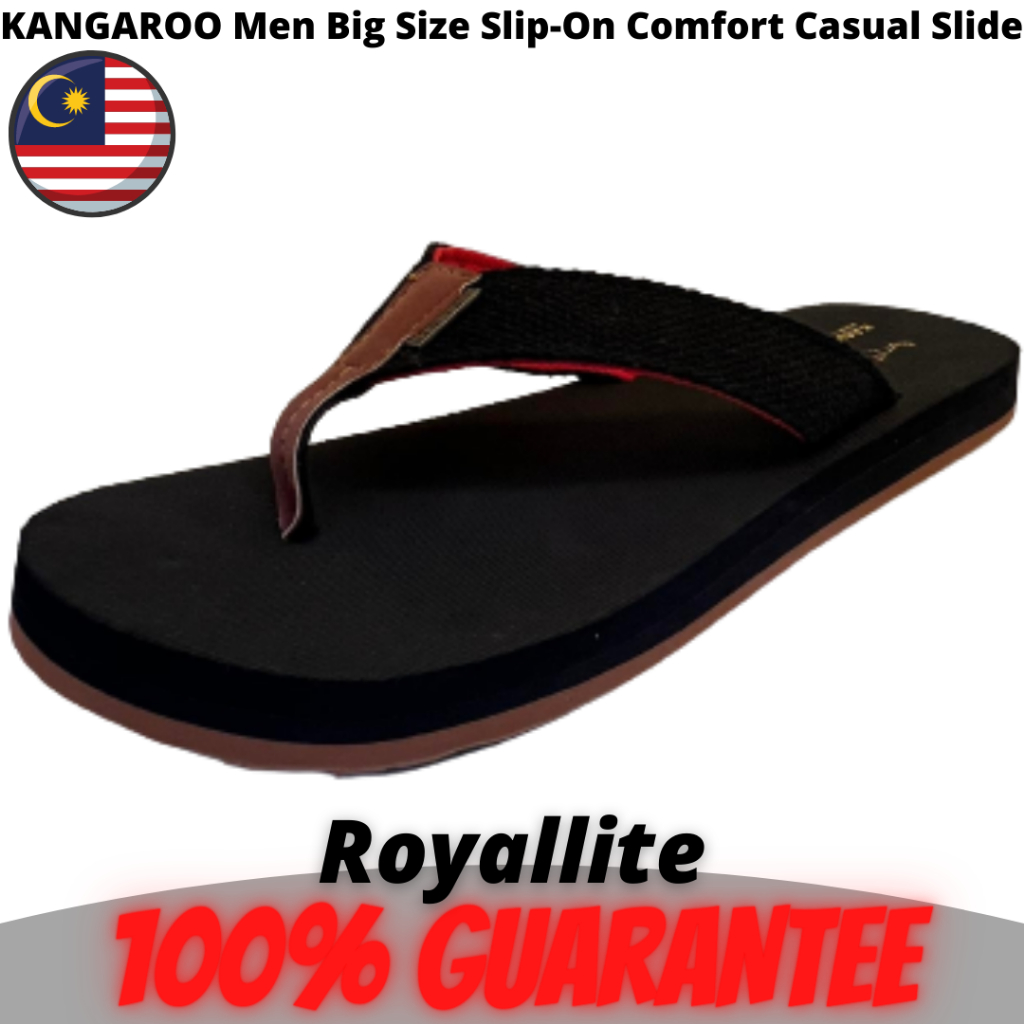 Kangaroo Men Big Size Slip On Comfort Casual Slide Sandal Shoe Kasut