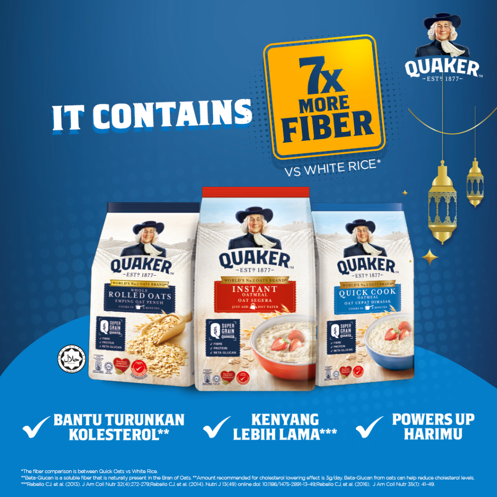 Quaker Instant Oatmeal Quick Cook Multigrain Oat with Beta Glucan Reduce Cholesterol Instant
