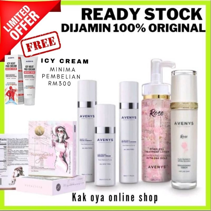 (ready stock) Skincare Avenys. Rose poreless treament lotion. Serum