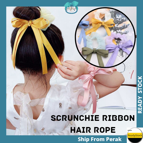 AIDA Dopamine Scrunchie Ribbon Hair Rope Tie Donut Rubber Band ...