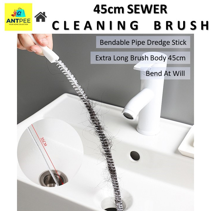𝐀𝐍𝐓𝑃𝐸𝐸 𝟒𝟓𝐜𝐦 𝐒𝐞𝐰𝐞𝐫 𝐂𝐥𝐞𝐚𝐧𝐢𝐧𝐠 𝐁𝐫𝐮𝐬𝐡 🐜 Kitchen Bathroom Sink Pipe Cleaner