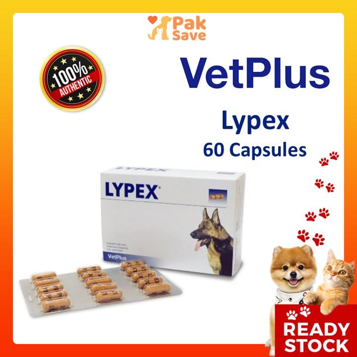VetPlus Lypex 60 Capsules For Dogs and Cats Help in Maldigestion