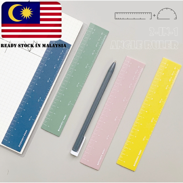 BKF Creative Colourful 2-In-1 Multifunctional Angle Ruler Scale 15cm ...