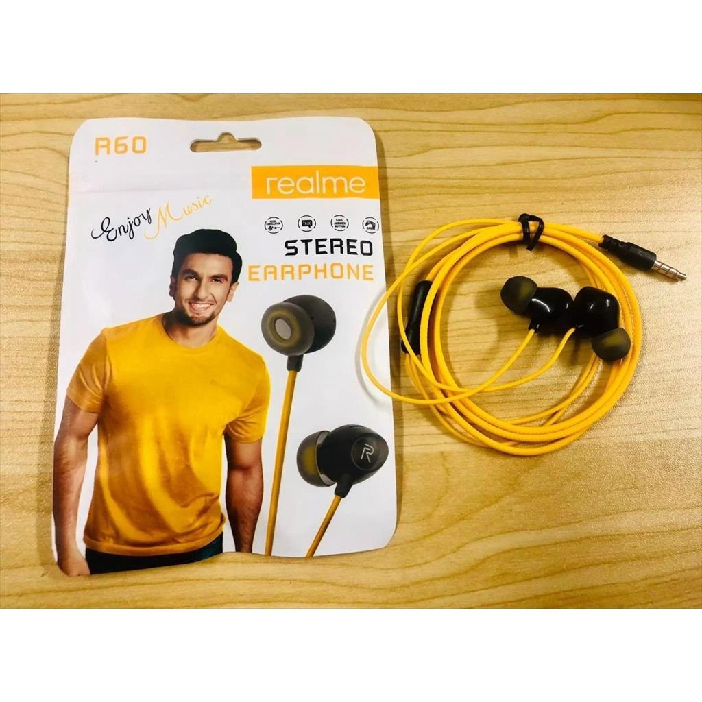 Wireless Headphones Realme Stereo Earphones R60 Buds Wired Earbud