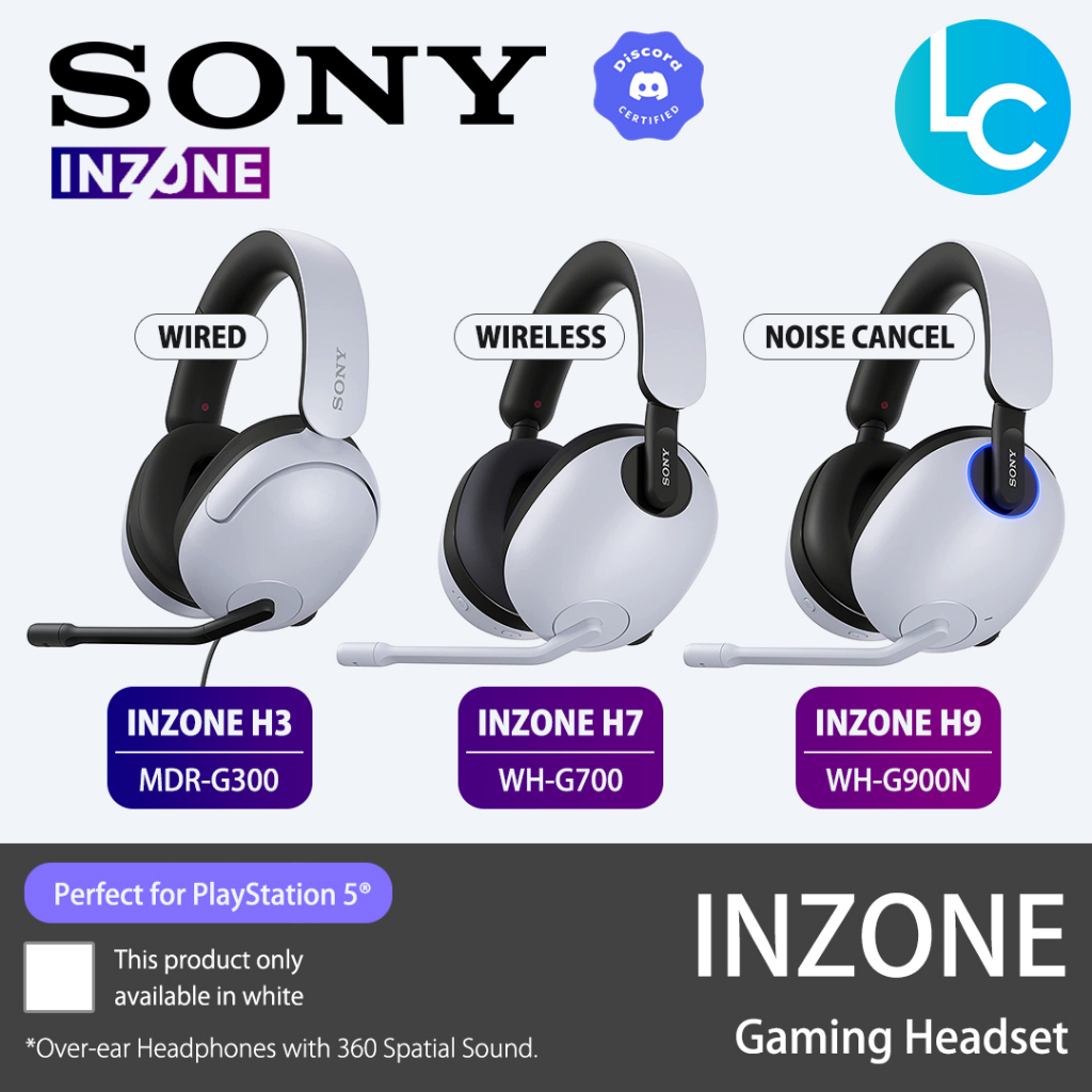 Sony INZONE H3 (Wired) H7 (Wireless) H9 (Wireless Noise Canceling) Over ...