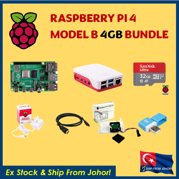 Ex Stock Raspberry Pi 4 Model B 4gb 8gb Bundle Set Shopee Malaysia 6555