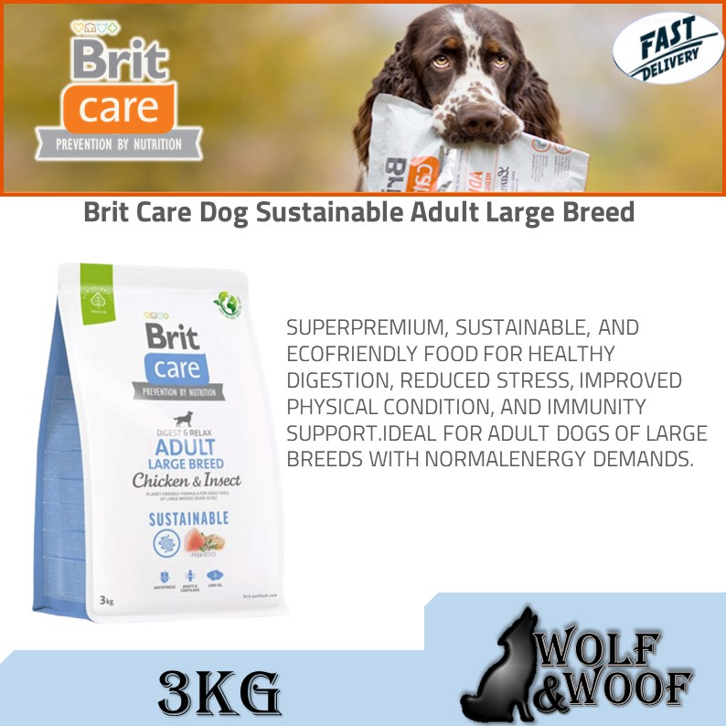 BRIT Care Hundefutter Sustainable Adult – Huhn & Insekten, 3 Kg