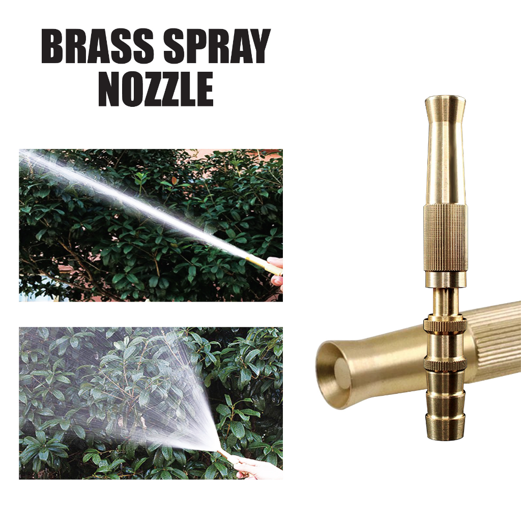 Heavy Duty Brass Hose Spray Nozzle Garden Watering Adjustable High ...