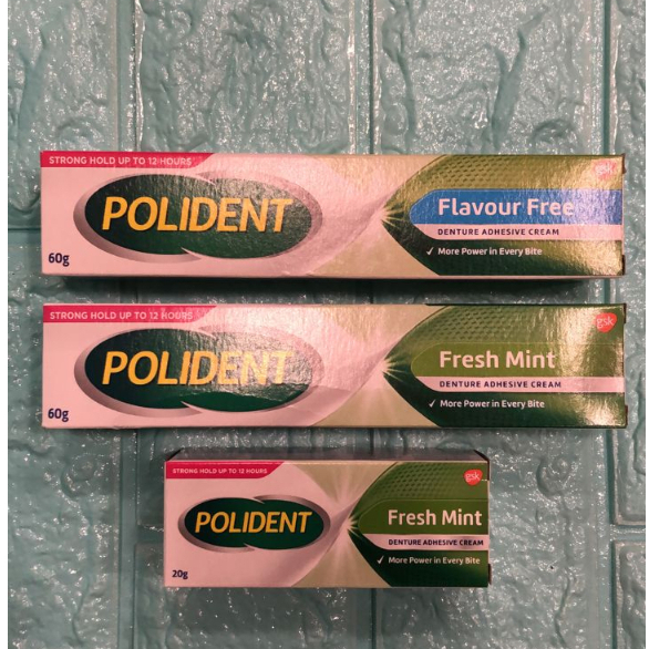 POLIDENT DENTURE ADHESIVE CREAM 20g (fresh mint)/ 60g (fresh mint