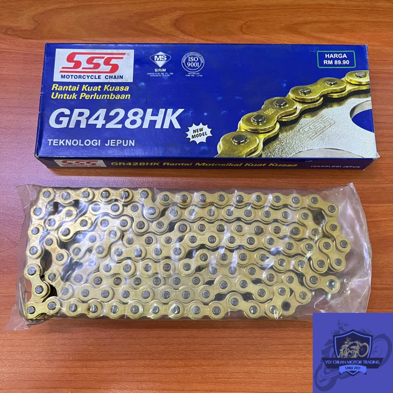 SSS HEAVY DUTY CHAIN 428 GOLD (122L/132L) | Shopee Malaysia