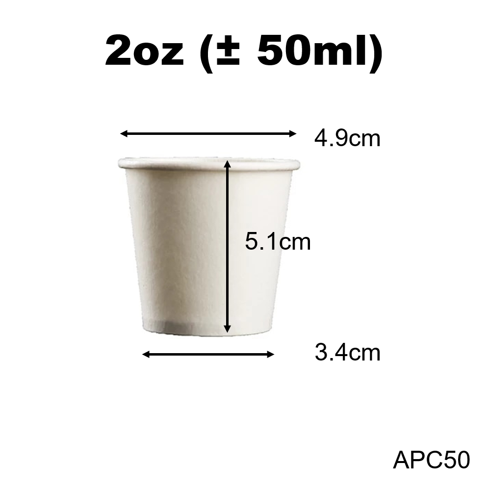 (Carton=2000pcs) Small Paper Cup 1.25oz 2oz 30ml 50ml Disposable