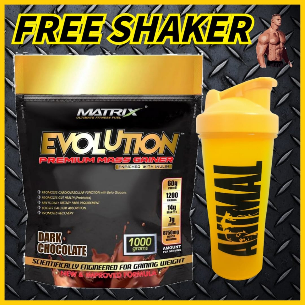 Matrix Evolution Premium Mass Gainer 1 Kg (Free Shaker) Recovery,Gain