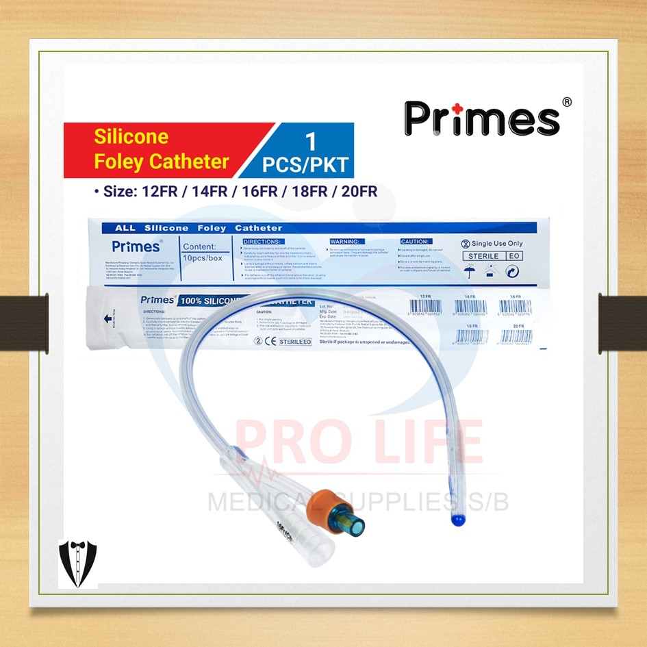 PRIMES 100% SILICONE FOLEY CATHETER (12FR/14FR/16FR/18FR/20FR) | Shopee ...