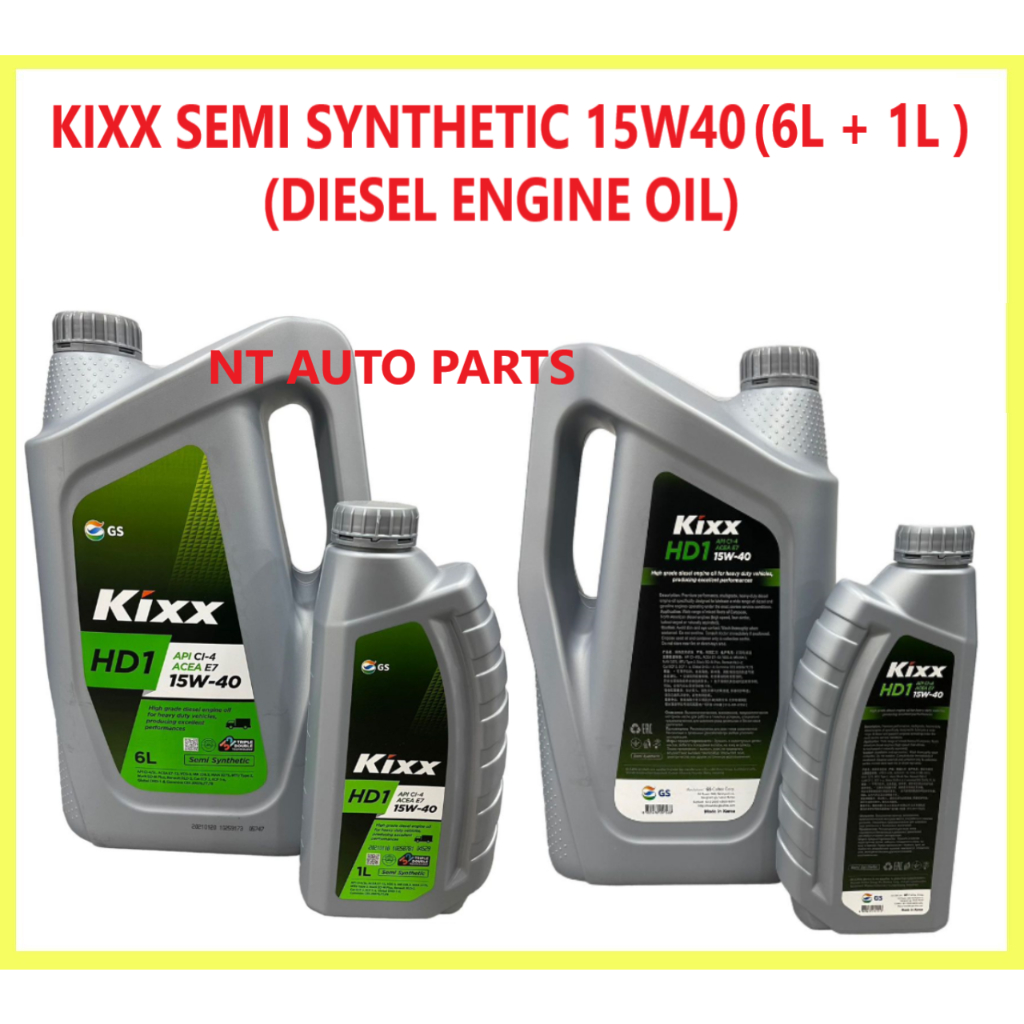 Diesel Engine Oil 15W40 KIXX GS KIXX HD1 15w40 (8 Liter/6+1 Liter