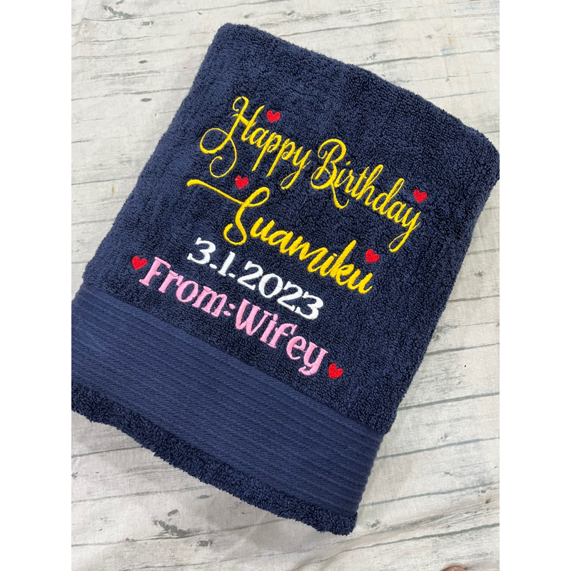 TOWEL ROYAL SULAM NAMA+ WORDING PANJANG Customade dgn harga murah