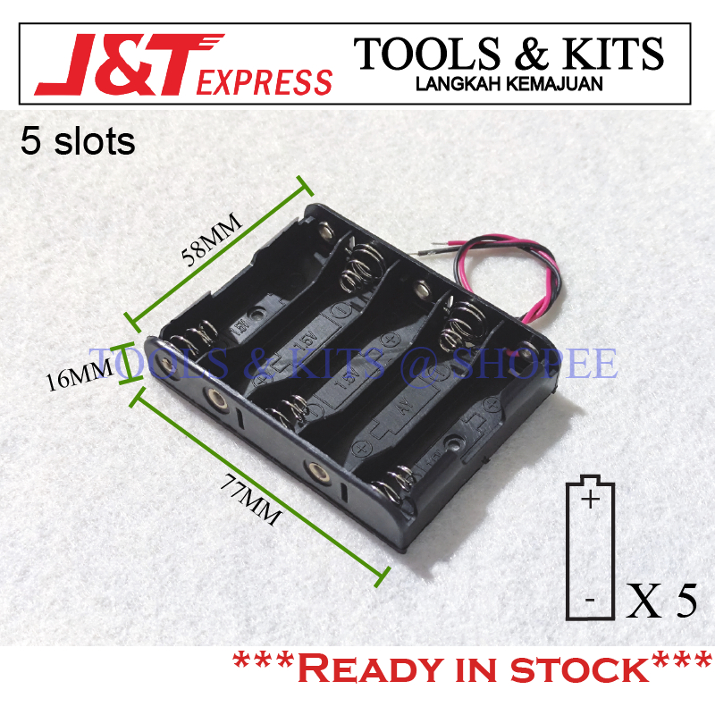 Aa Battery Holder 1 2 3 4 5 6 8 Slots Wth Cover Switch Dc Port Output 1