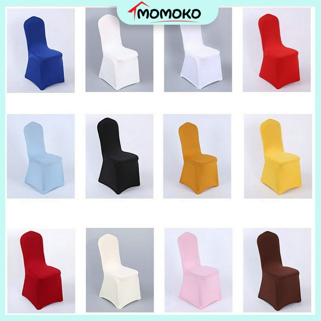 Full Dining Chair Cover Hotel Restaurant Plastic Elastic Spandex Sarung ...