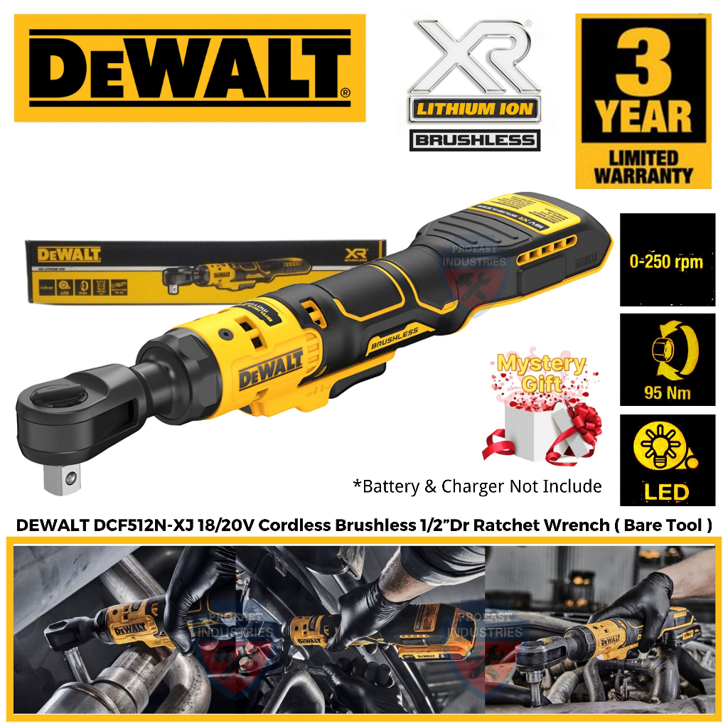 DEWALT DCF512N XJ 18 20V Cordless Brushless 1 2 Dr Ratchet Wrench Bare Tool Shopee Malaysia