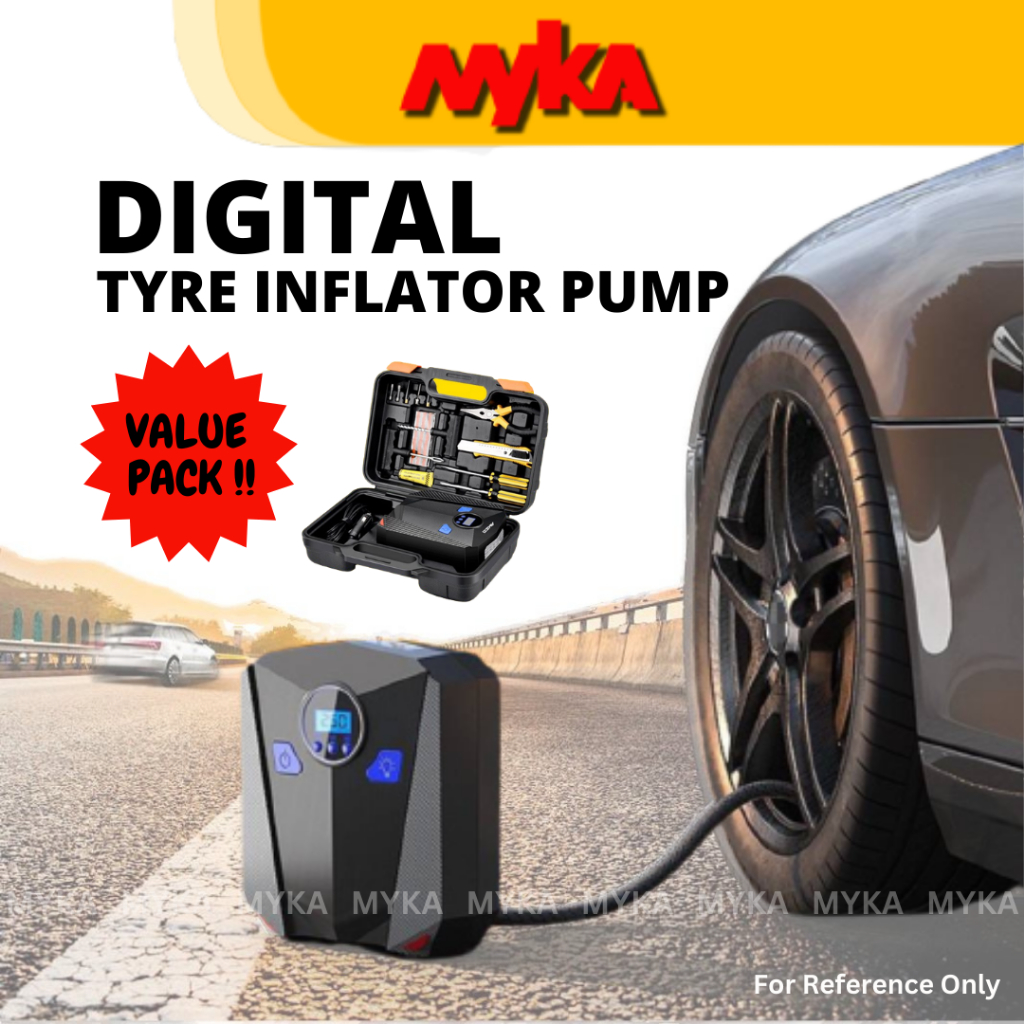 Compressor angin pam tayar kereta 12V portable tire pressure detectors ...